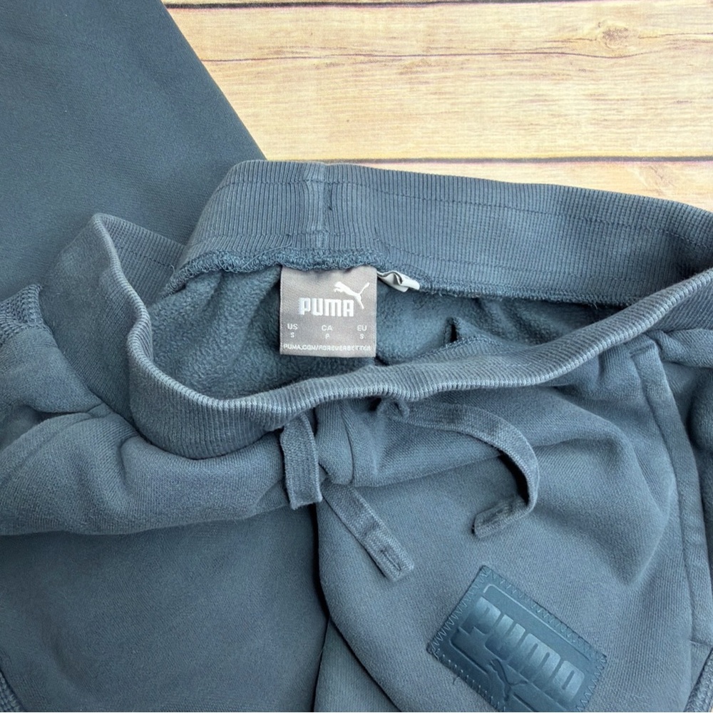 Puma Men's Dark Gray Fleece Joggers with Side Rib Panels - Picture 7 of 7